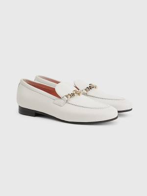 Tommy Hilfiger Chain Leren Loafers Dames Beige | TH417CFB