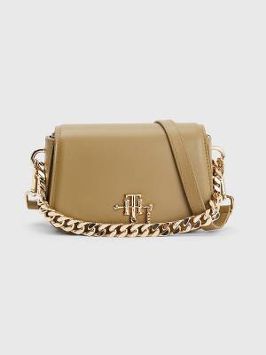 Tommy Hilfiger Chain Mini Crossover Tassen Dames Bruin | TH639PTF