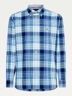 Tommy Hilfiger Check Katoenen Flannel Regular Fit Overhemd Heren Blauw | TH763LOD