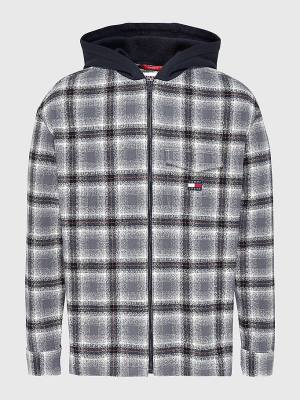 Tommy Hilfiger Check Organic Katoenen Met Capuchon Overshirt Overhemd Heren Zwart | TH492IZU