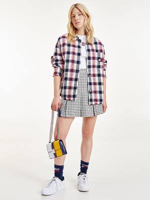 Tommy Hilfiger Check Waffle Pocket Overshirt Overhemd Dames Rood | TH267RTE