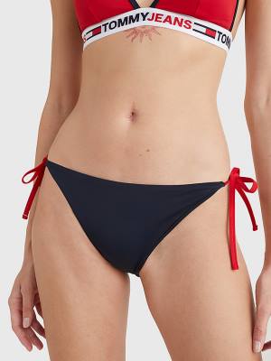 Tommy Hilfiger Cheeky Side Tie Bikini Bottoms Zwemkleding Dames Blauw | TH153GNT