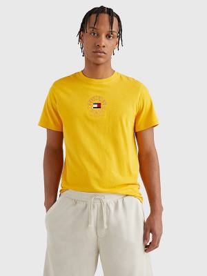 Tommy Hilfiger Circle Logo T-shirts Heren Geel | TH079SKR