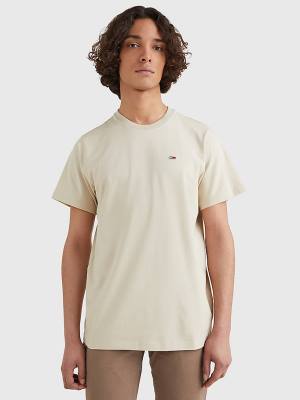 Tommy Hilfiger Classics Organic Katoenen T-shirts Heren Beige | TH502LER