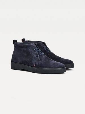 Tommy Hilfiger Classics Suede Kanten-Up Ankle Laarzen Heren Blauw | TH108LXV