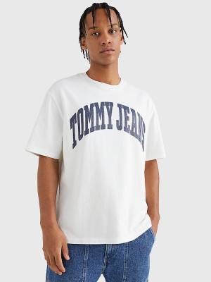 Tommy Hilfiger College Logo T-shirts Heren Wit | TH956ICS