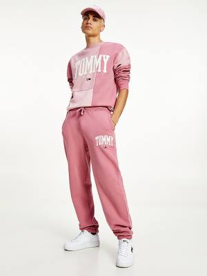 Tommy Hilfiger College Organic Katoenen Blend Joggers Broek Heren Roze | TH369KDU