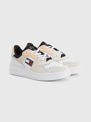 Tommy Hilfiger Colour-Blocked Basket Sneakers Dames Wit | TH906BSD