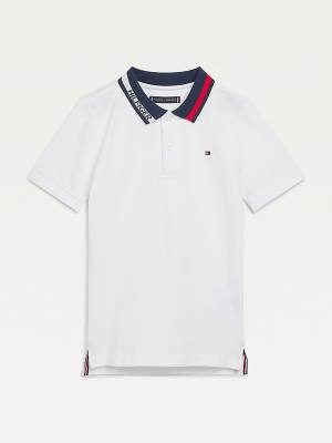 Tommy Hilfiger Colour-Blocked Logo Collar Polo T-shirts Jongens Wit | TH245MYZ