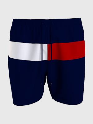 Tommy Hilfiger Colour-Blocked Long Length Shorts Zwemkleding Heren Blauw | TH123RBG