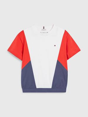 Tommy Hilfiger Colour-Blocked Organic Katoenen Knit T-shirts Meisjes Blauw | TH389KDT