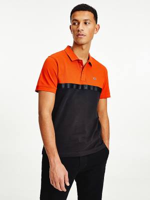 Tommy Hilfiger Colour-Blocked Regular Fit Poloshirt Heren Rood | TH349JWV