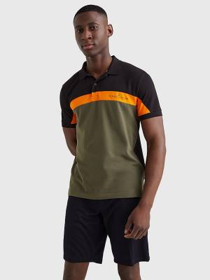 Tommy Hilfiger Colour-Blocked Regular Fit Poloshirt Heren Groen | TH489MXU