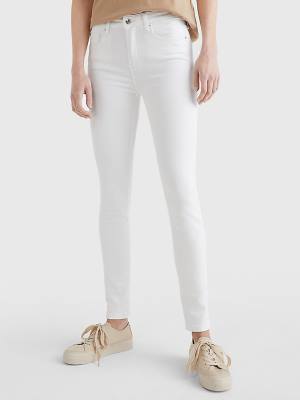 Tommy Hilfiger Como Mid Rise Skinny TH Flex Jeans Dames Wit | TH305FBY