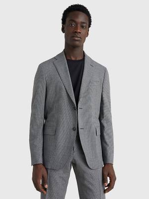 Tommy Hilfiger Constructed Check Blazer Heren Grijs | TH402BFL