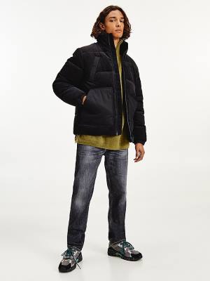 Tommy Hilfiger Corduroy Puffer Jassen Heren Zwart | TH397JQG