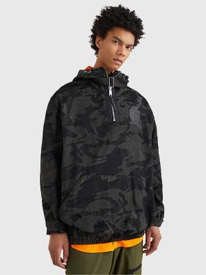 Tommy Hilfiger Crest Camo Print Pull-On Met Capuchon Jassen Heren Zwart | TH638SWZ