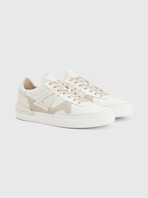 Tommy Hilfiger Crest Leren Cupsole Sneakers Heren Wit | TH597ZKV