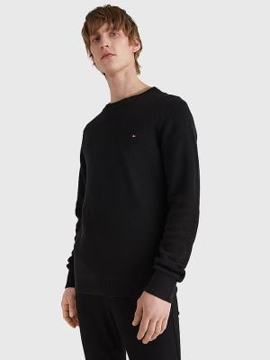 Tommy Hilfiger Crew Neck Jumper Truien Heren Zwart | TH259LSC