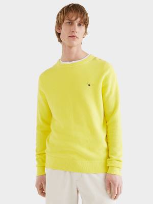 Tommy Hilfiger Crew Neck Jumper Truien Heren Geel | TH342GXF