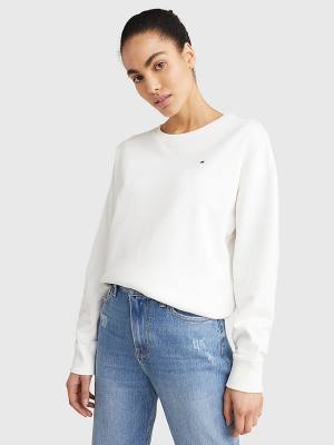 Tommy Hilfiger Crew Neck Relaxed Fit Sweatshirts Dames Wit | TH069QKI