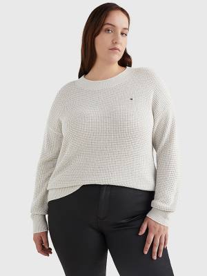 Tommy Hilfiger Curve Alpaca Wool Relaxed Fit Jumper Truien Dames Grijs | TH240QJH