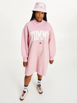 Tommy Hilfiger Curve College Sweatshirt Jurken Dames Roze | TH318FJS