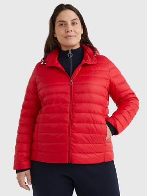 Tommy Hilfiger Curve Essential Removable Hood Down Jassen Dames Rood | TH691ESZ