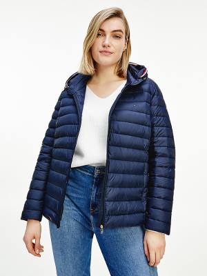 Tommy Hilfiger Curve Essential Removable Hood Down Jassen Dames Blauw | TH728KMO