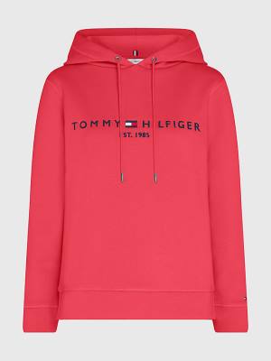 Tommy Hilfiger Curve Logo Drawstring Hoodie Dames Roze | TH236EYX