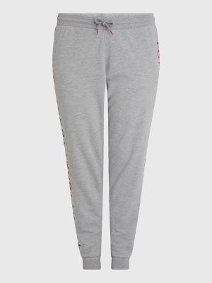 Tommy Hilfiger Curve Logo Embroidery Tapered Joggers Broek Dames Grijs | TH236LFN