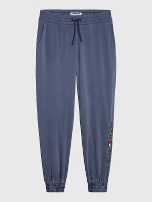 Tommy Hilfiger Curve Relaxed Fit Logo Joggers Broek Dames Blauw | TH251YSR