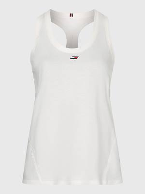 Tommy Hilfiger Curve Sport Organic Katoenen Tank Top T-shirts Dames Wit | TH956KMT