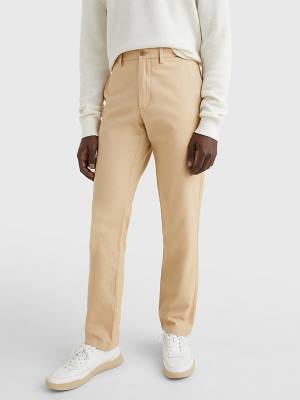 Tommy Hilfiger Denton Basket Weave Straight Fit Chinos Broek Heren Beige | TH085MTO