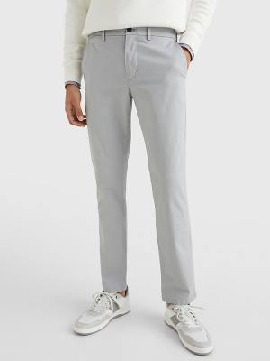 Tommy Hilfiger Denton Printed Straight Fit Broek Heren Grijs | TH630IRF