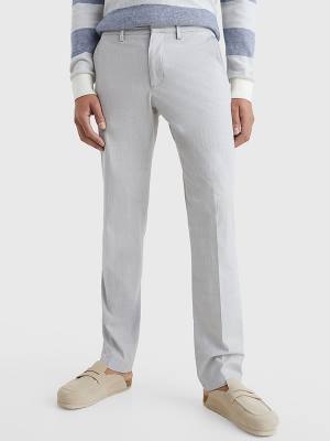 Tommy Hilfiger Denton Straight Check Broek Heren Grijs | TH125LBF