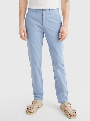 Tommy Hilfiger Denton Straight Fit Satin Chinos Broek Heren Blauw | TH158DOL