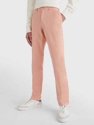 Tommy Hilfiger Denton Straight Fit Satin Chinos Broek Heren Oranje | TH586NMA