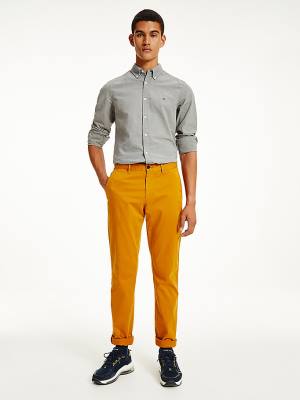 Tommy Hilfiger Denton Straight Fit Satin Chinos Broek Heren Goud | TH965IMB