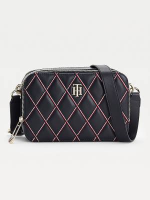 Tommy Hilfiger Diamond Quilted Monogram Camera Tassen Dames Blauw | TH693FZG