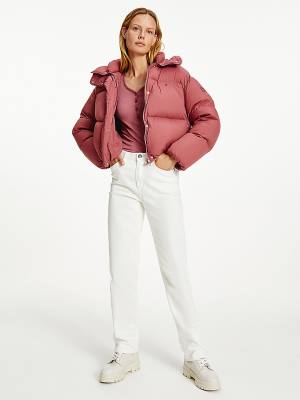 Tommy Hilfiger Down Puffer Jassen Dames Rood | TH328UEZ