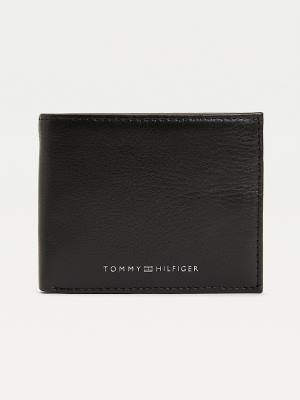 Tommy Hilfiger Downtown Small Leren Card Portefeuille Heren Zwart | TH106RUL