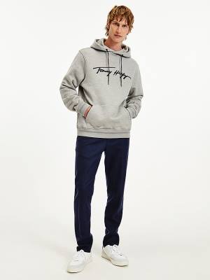 Tommy Hilfiger Elevated TH Signature Hoodie Heren Grijs | TH625WCZ