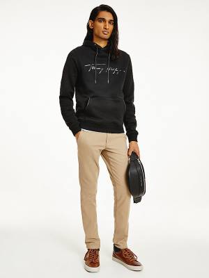 Tommy Hilfiger Elevated TH Signature Hoodie Heren Zwart | TH950CJW