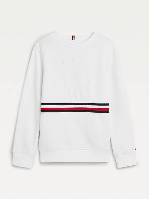 Tommy Hilfiger Embossed Banded Sweatshirts Jongens Wit | TH234VTZ