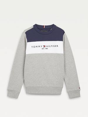 Tommy Hilfiger Essential Colour-Blocked Organic Katoenen Sweatshirts Jongens Grijs | TH607WFB