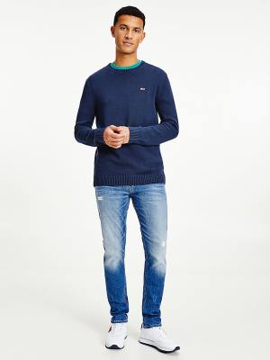 Tommy Hilfiger Essential Crew Neck Jumper Truien Heren Blauw | TH120DKQ