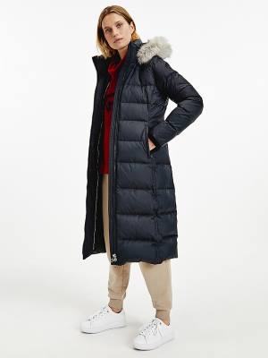 Tommy Hilfiger Essential Down-Filled Maxi Coat Jassen Dames Zwart | TH687JPG