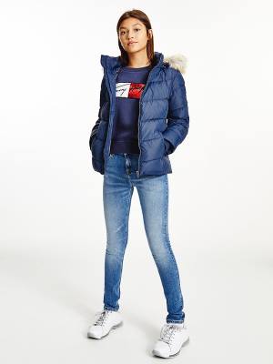 Tommy Hilfiger Essential Down Flag Patch Jassen Meisjes Blauw | TH736OKL