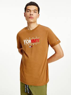 Tommy Hilfiger Essential Graphic T-shirts Heren Bruin | TH973OWP